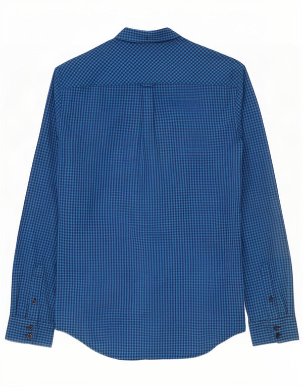 Мужская рубашка Ben Sherman, маленькая синяя, хлопок в мелкую клетку