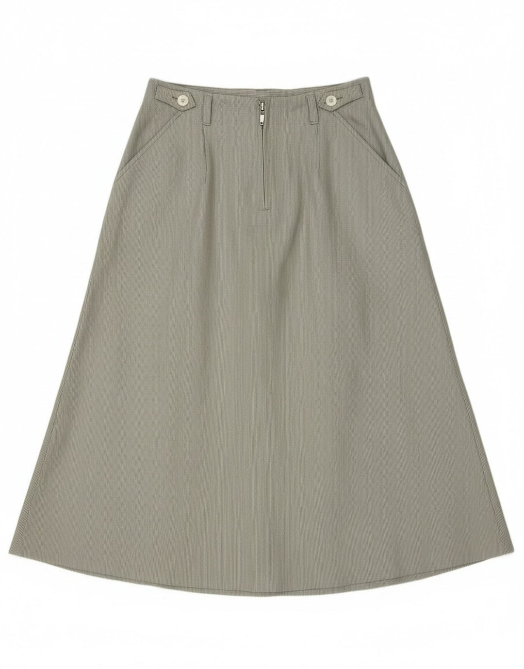 Винтажная женская расклешенная юбка IT 46, большая W30, полиэстер в зеленую полоску