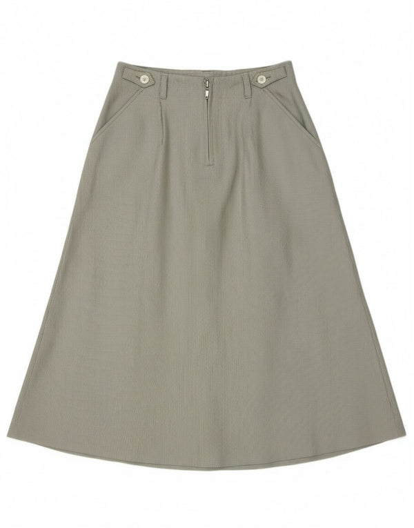 Винтажная женская расклешенная юбка IT 46, большая W30, полиэстер в зеленую полоску