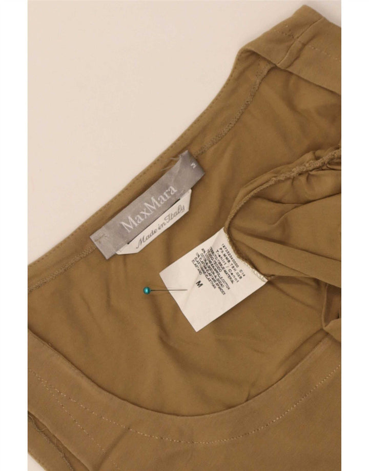 Женский жилет без рукавов Max Mara UK 12, средний бежевый, хлопок