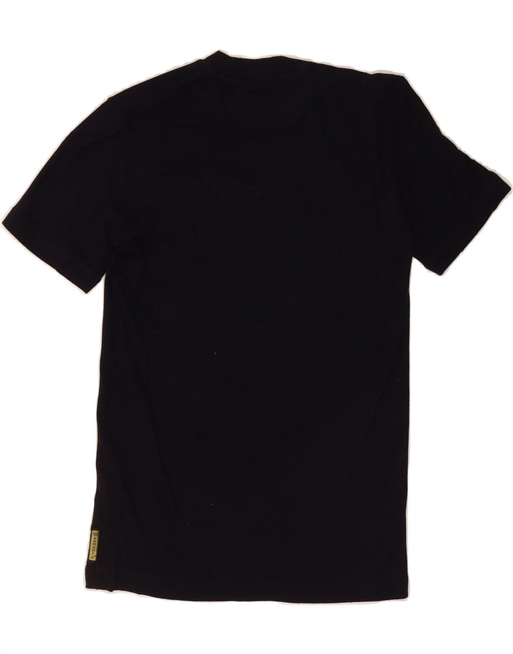 ARMANI JEANS Womens T-Shirt Top UK 12 Medium Black Viscose Vintage Armani Jeans and Second-Hand Armani Jeans from Messina Hembry 