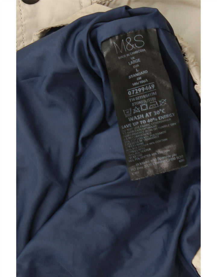 Мужская куртка Marks & Spencer UK 40, большая, бежевая, хлопок