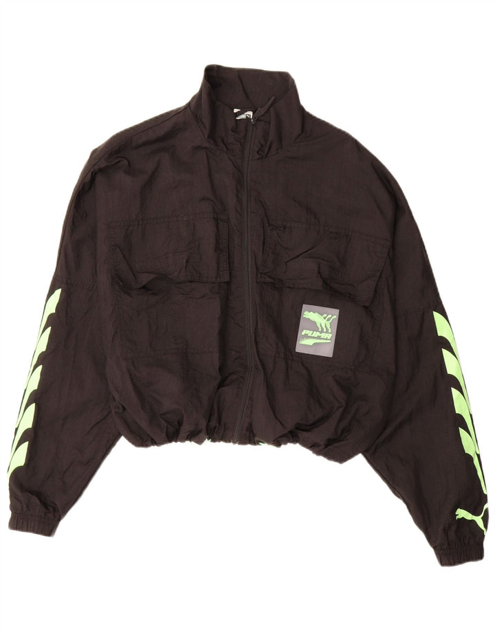 Женский укороченный спортивный костюм с графическим рисунком PUMA UK 14, средний черный нейлон