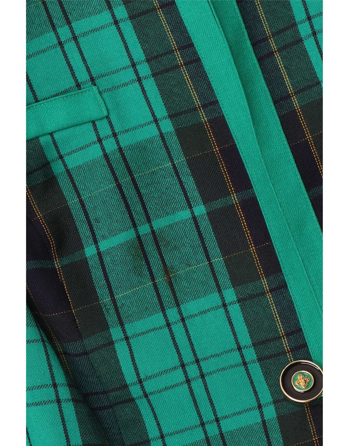 Женский пиджак Fink UK 18 XL из натуральной шерсти в зеленую клетку
