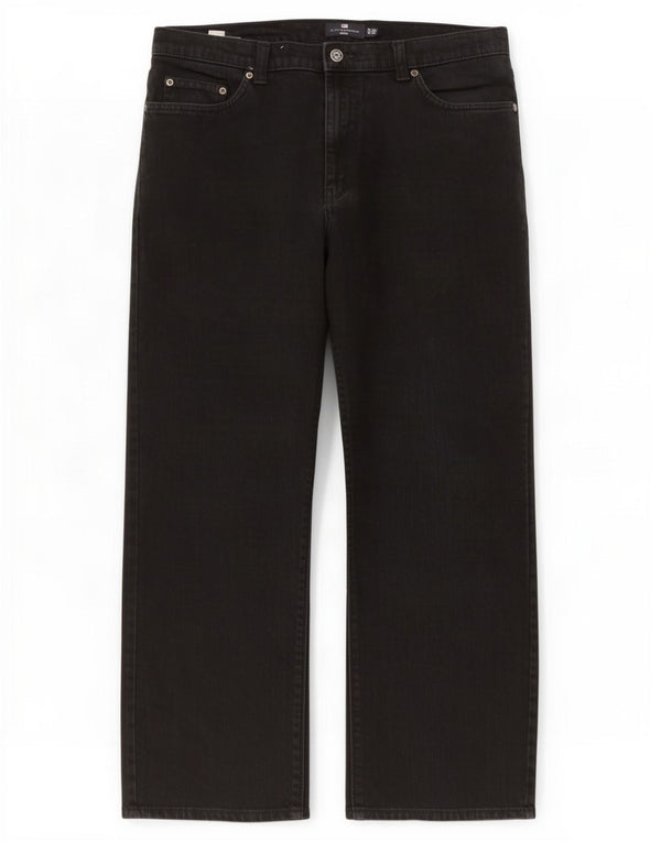 Мужские прямые джинсы Marks & Spencer Blue Harbour W36 L29, черный хлопок