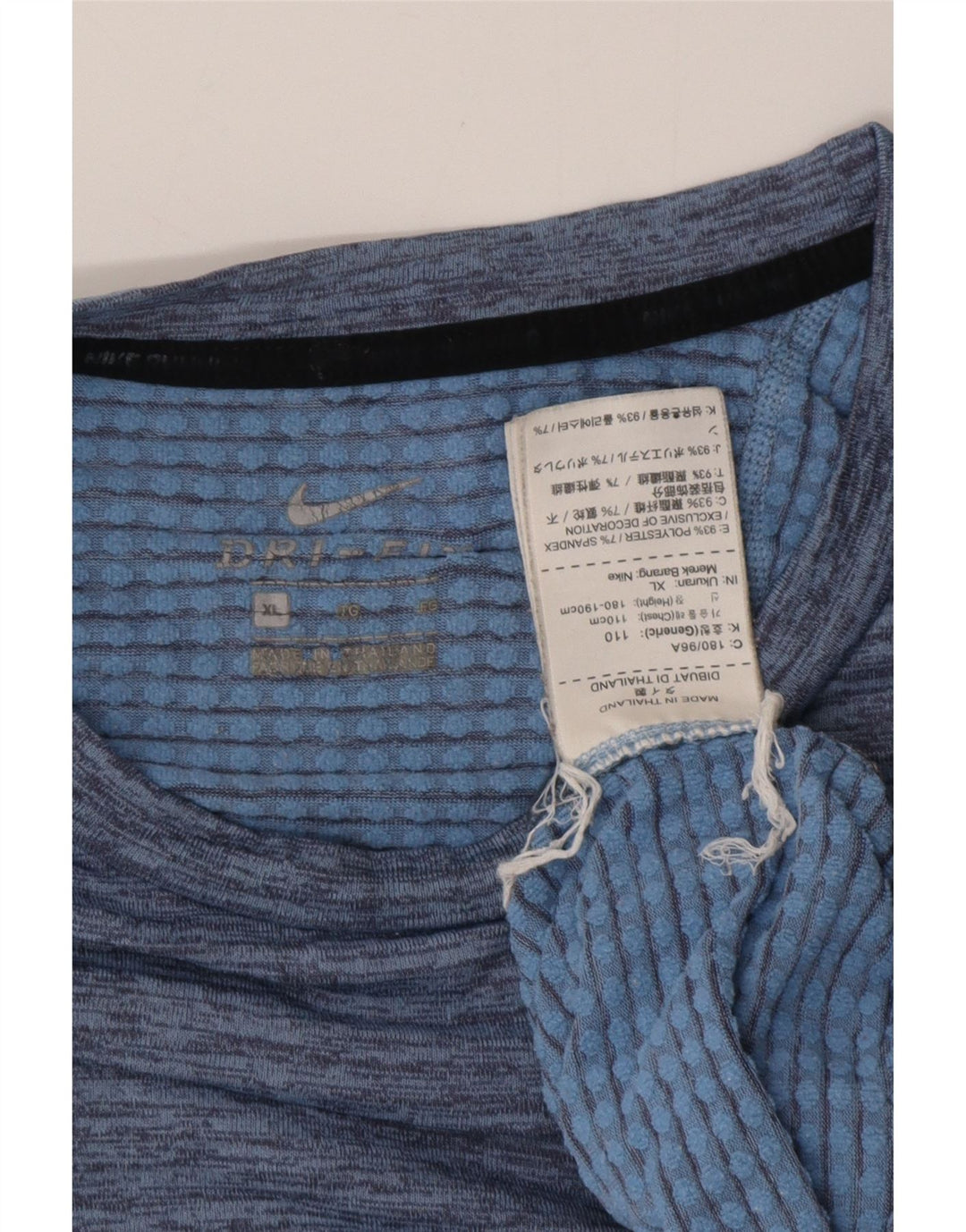 Мужская футболка NIKE Dri Fit Top XL, синий полиэстер с крапинками