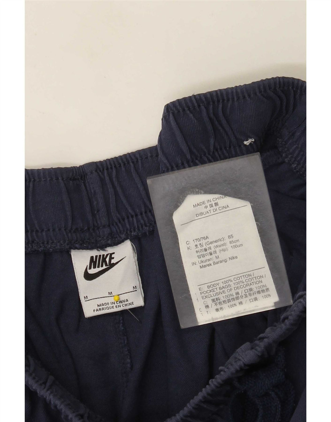 Мужские спортивные шорты Nike среднего размера, темно-синие, хлопок