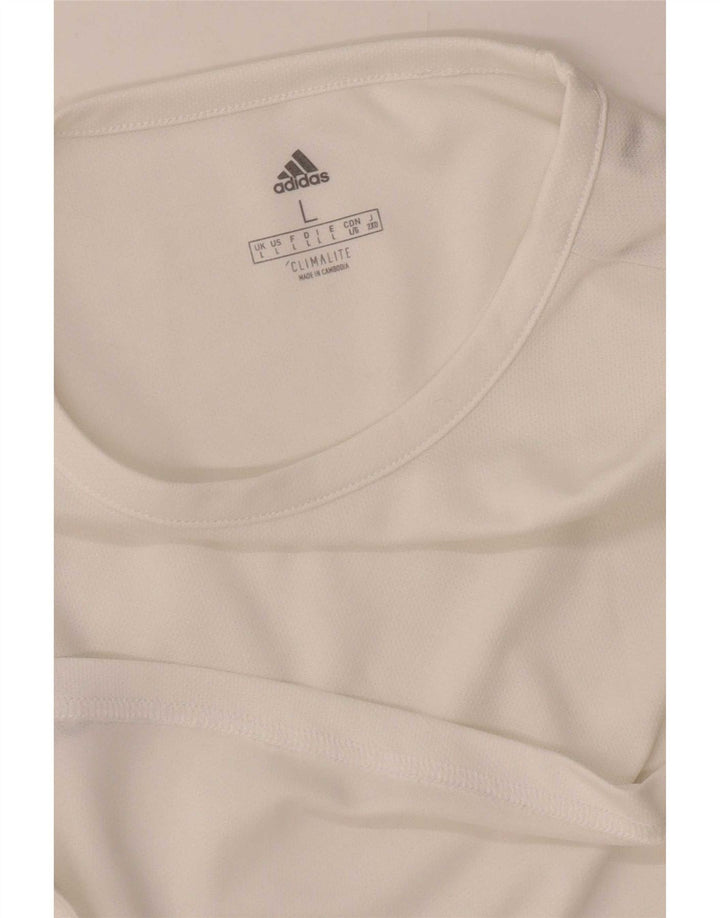 Мужская футболка Adidas Climalite, большая белая с цветными блоками