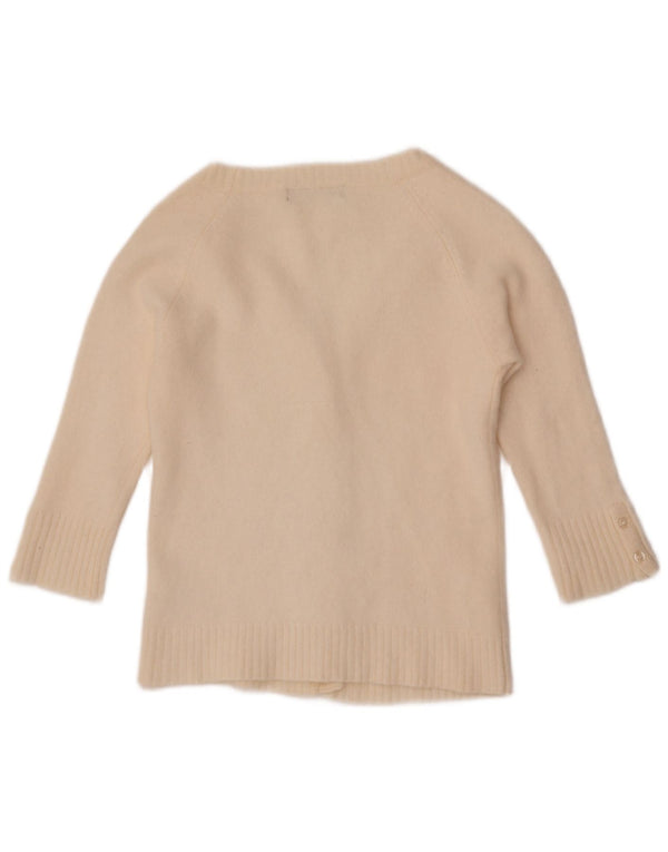 Женский укороченный кардиган с рукавами 3/4 Zara UK 14, большой размер, белая шерсть