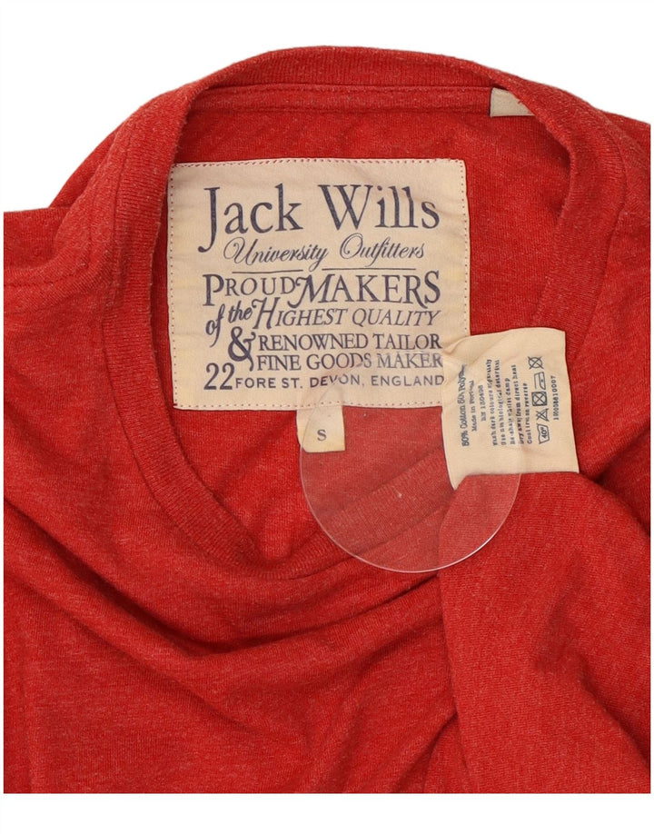 JACK WILLS Мужской топ с рисунком, длинный рукав, маленький красный хлопок