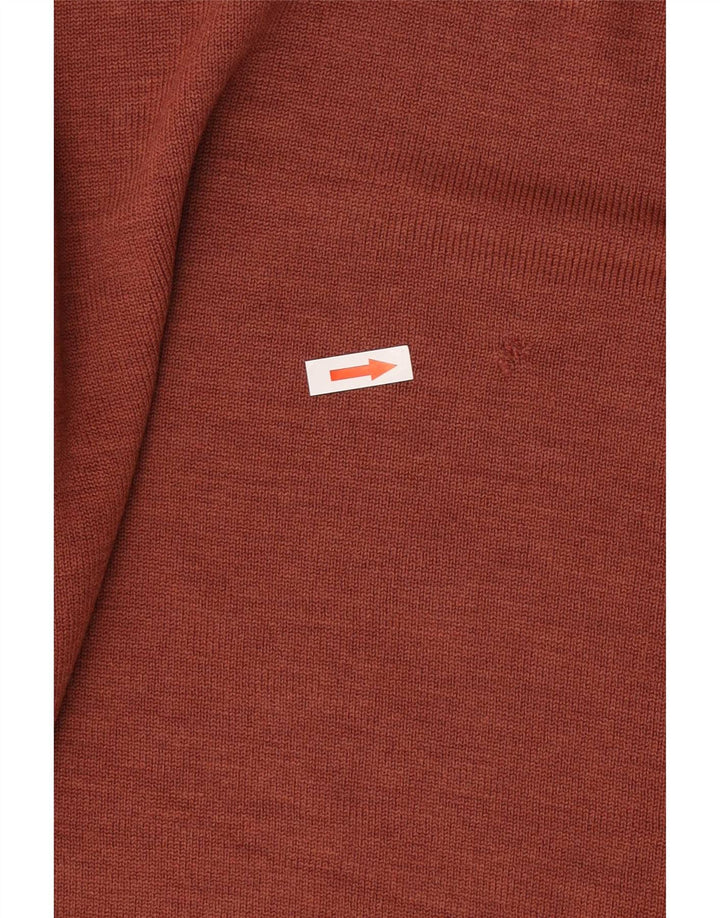 Мужской свитер Lacoste с круглым вырезом, размер 5, большой, коричневый, шерсть