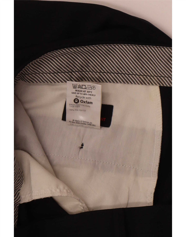 Мужские прямые костюмные брюки Marks & Spencer W38 L33 темно-синие из полиэстера