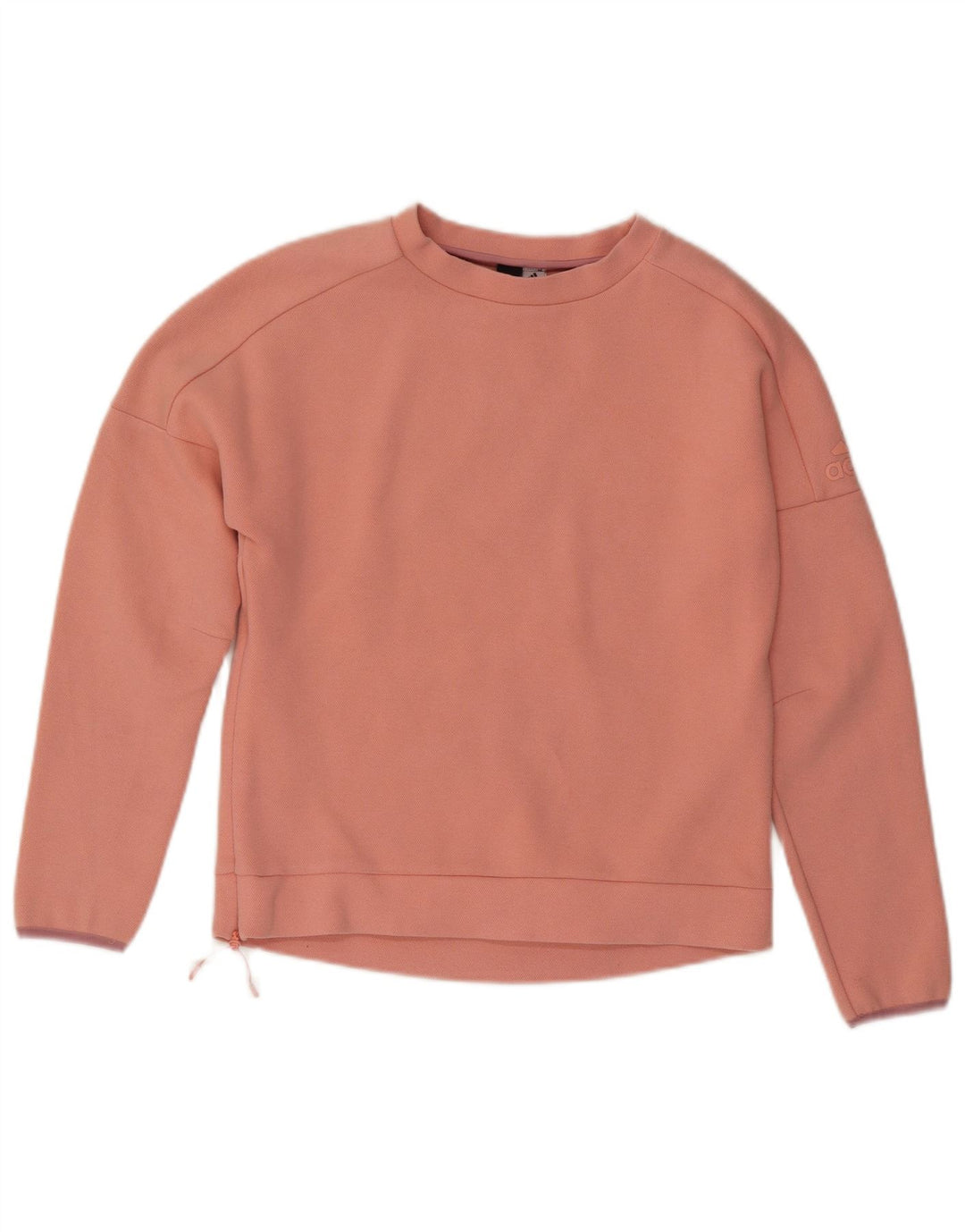 Женский свитер оверсайз ADIDAS, размер 8/10, маленький розовый хлопок, Великобритания