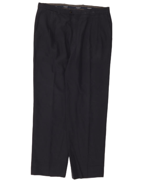 Burberry Мужские костюмные брюки IT 48 Medium W36 L31 Темно-синие шерстяные