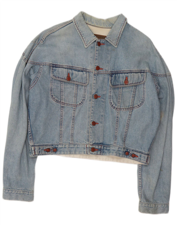 Женская укороченная джинсовая куртка Benetton IT 48 XL, синяя, хлопок
