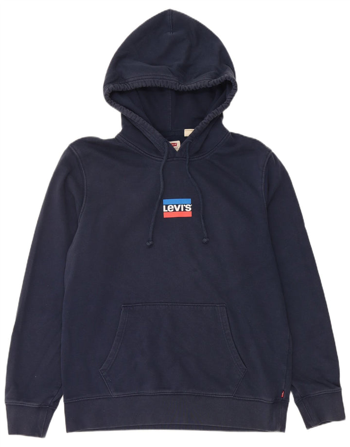 LEVI'S Mens Standard Hoodie Jumper Medium Navy Blue Cotton