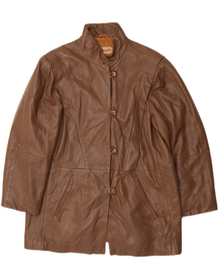 ESSEBI Womens Leather Jacket IT 44 Medium Brown Leather Vintage Essebi and Second-Hand Essebi from Messina Hembry 