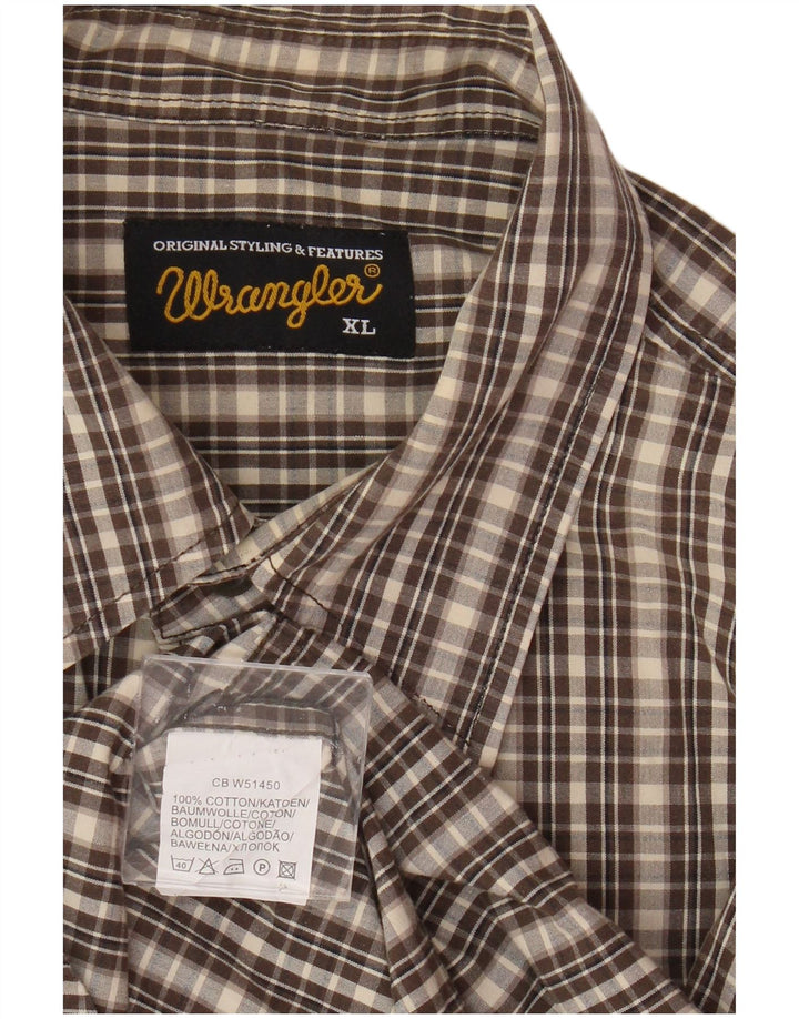 Мужская фланелевая рубашка Wrangler XL, коричневая клетка, хлопок