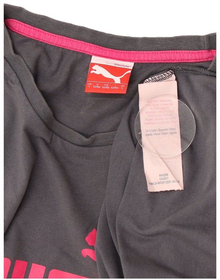 Мужская футболка с рисунком Puma, большой серый хлопок