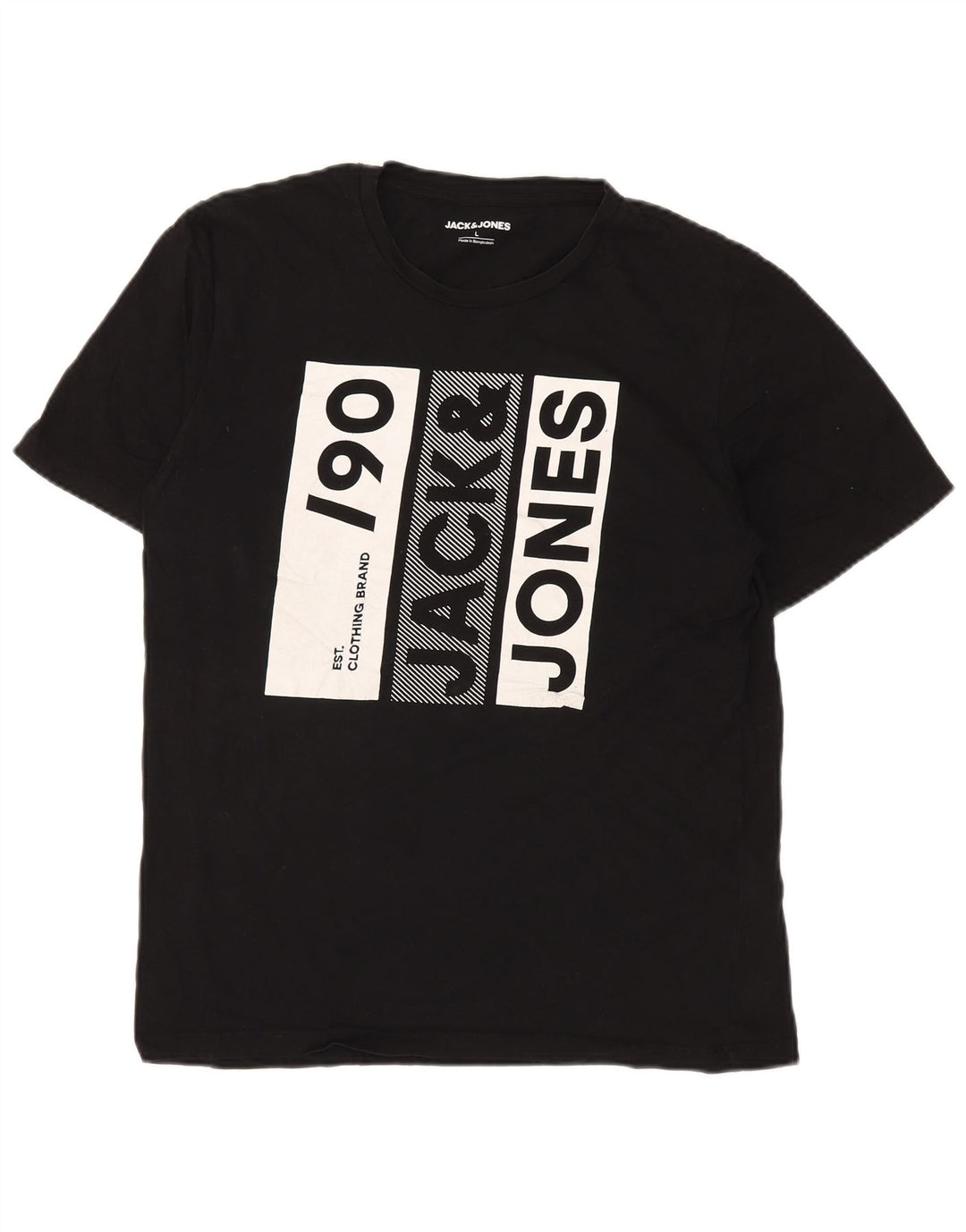 Мужская футболка с рисунком Jack & Jones, большой черный хлопок