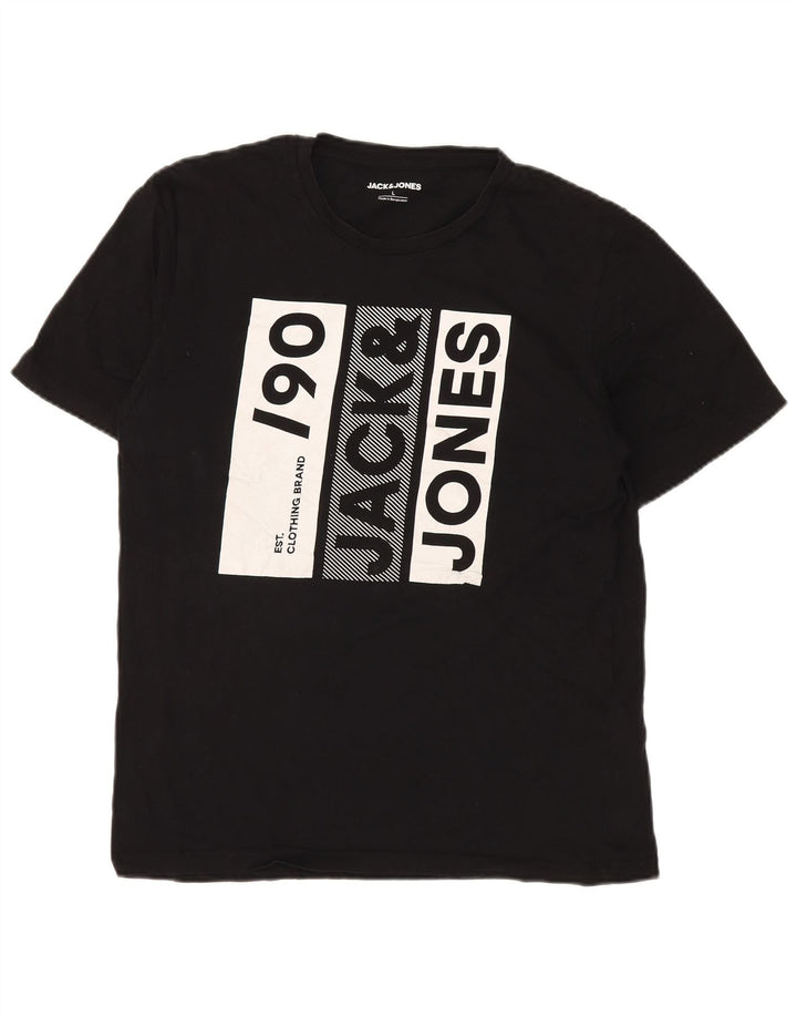 Мужская футболка с рисунком Jack & Jones, большой черный хлопок