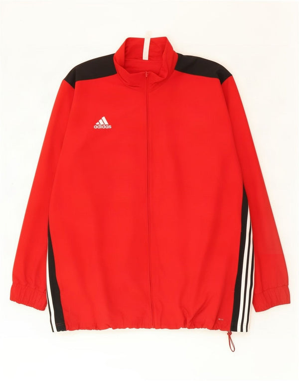 Мужской спортивный костюм Adidas Climalite, верхняя куртка 3XL, красный полиэстер с цветными блоками