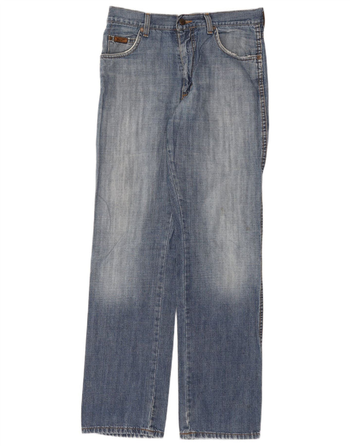 Мужские прямые джинсы Wrangler стандартного кроя W32 L32, синие, хлопок