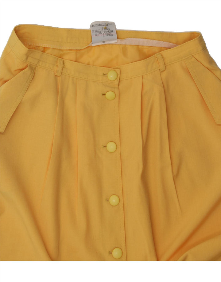 LUCIA Womens A-Line Skirt IT 44 Medium W32  Yellow Polyester Vintage Lucia and Second-Hand Lucia from Messina Hembry 