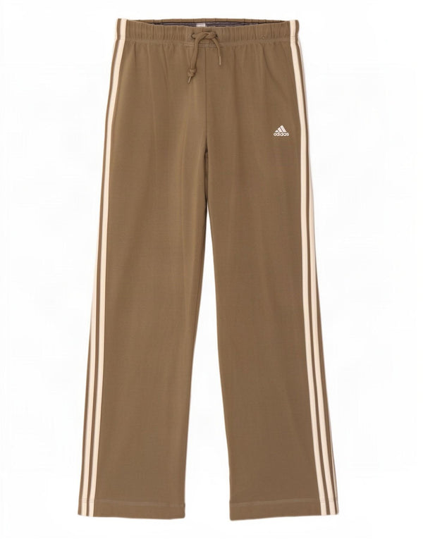 Женские спортивные брюки Adidas UK 12, хлопок среднего цвета хаки