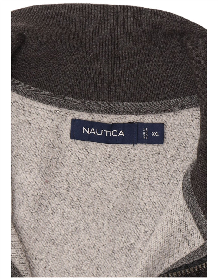 Мужской свитшот Nautica с воротником на молнии 2XL, серый в клетку