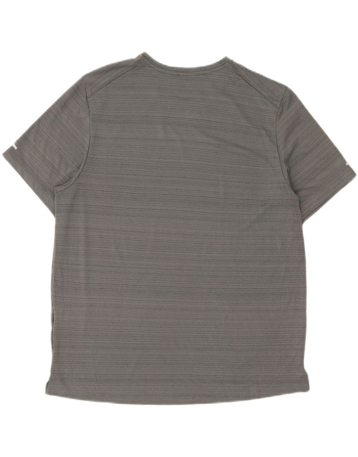 Мужская футболка Nike Dri Fit из полиэстера в тонкую полоску большого серого цвета