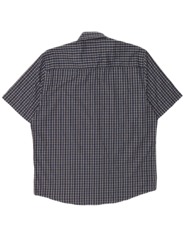 Мужская рубашка стандартного кроя с коротким рукавом Pierre Cardin XL, синяя клетка из полиэстера