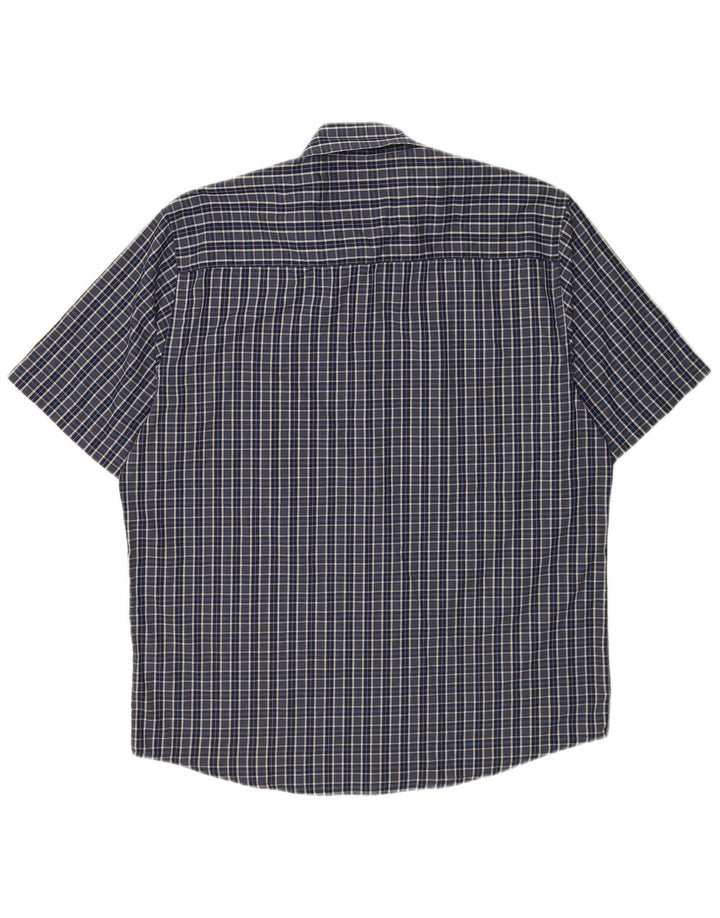 Мужская рубашка стандартного кроя с коротким рукавом Pierre Cardin XL, синяя клетка из полиэстера