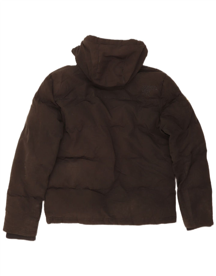 SUPERDRY Мужская утепленная куртка с капюшоном UK 36, маленький черный полиэстер