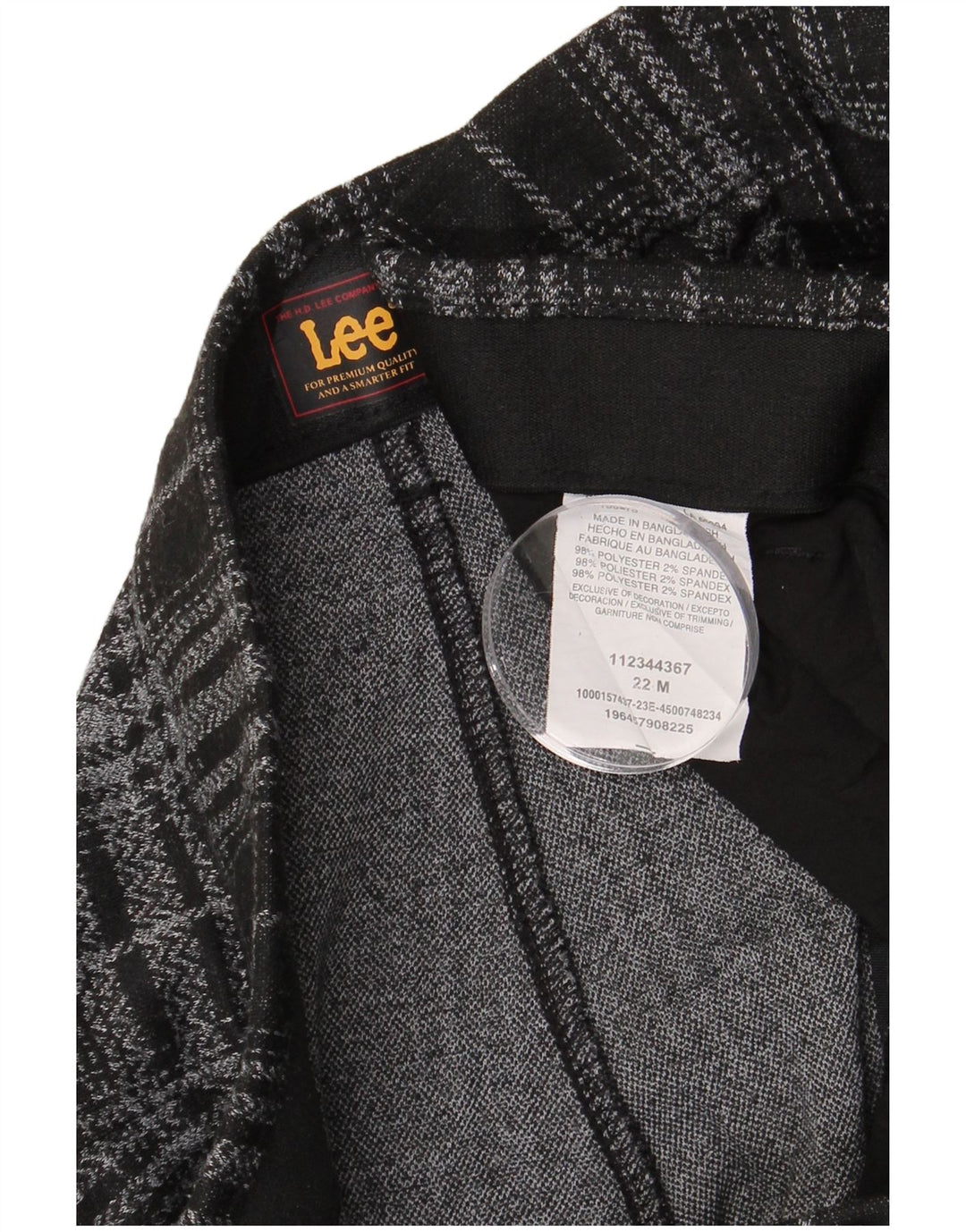 Женские прямые брюки чинос LEE США 22 3XL W42 L30, черный полиэстер в клетку