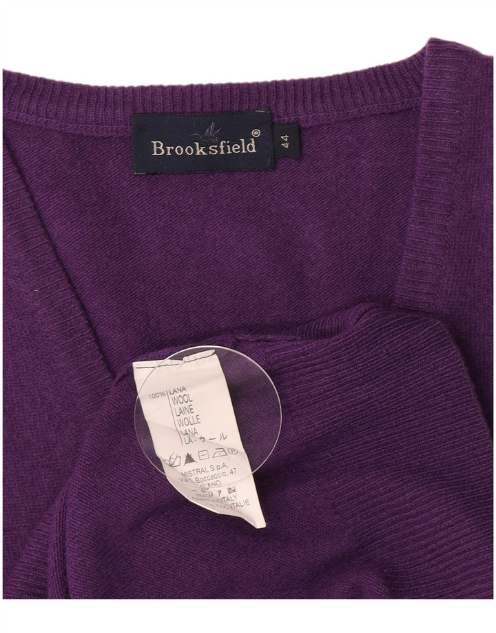 Женский джемпер с v-образным вырезом Brooksfield IT 44, средний фиолетовый, шерсть