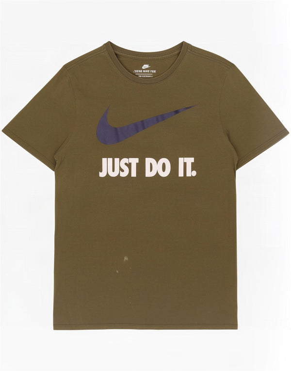 Мужская футболка Nike спортивного кроя с графическим рисунком, большой хлопковый топ цвета хаки