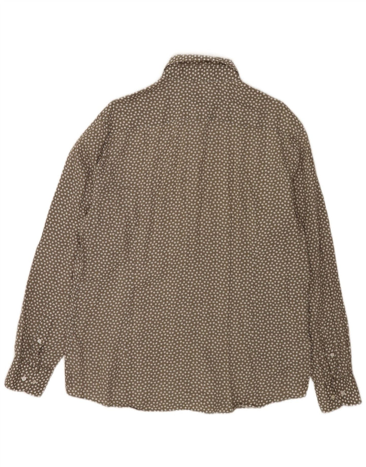 Мужская рубашка Massimo Dutti XL серого цвета с цветочным принтом