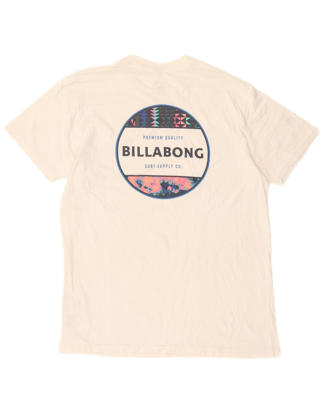 Billabong Мужская футболка с рисунком Топ среднего размера, белый хлопок