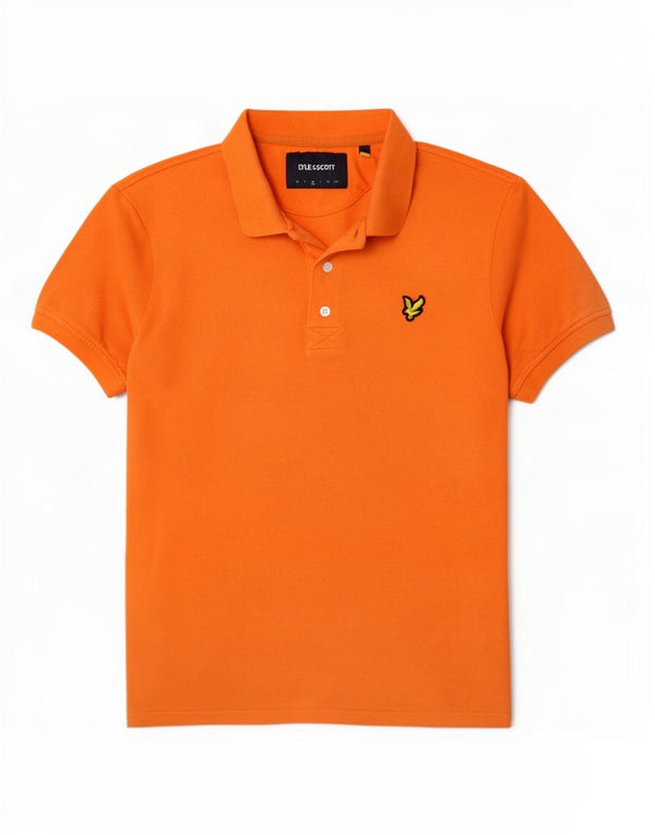 Мужская рубашка-поло Lyle & Scott среднего оранжевого цвета, хлопок