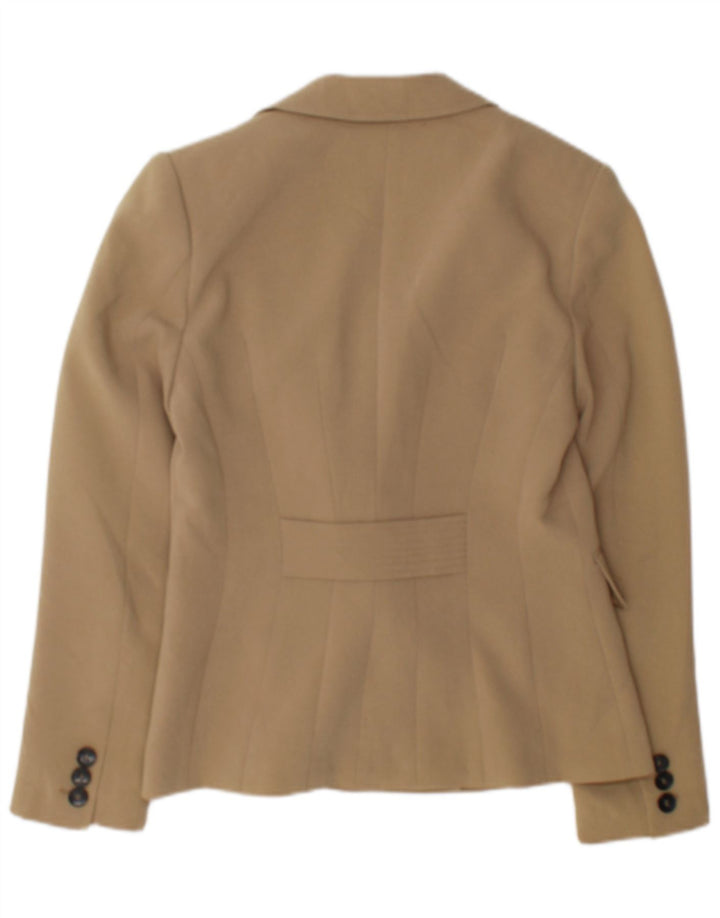 Женский двубортный пиджак Hobbs UK 10, маленький бежевый триацетат