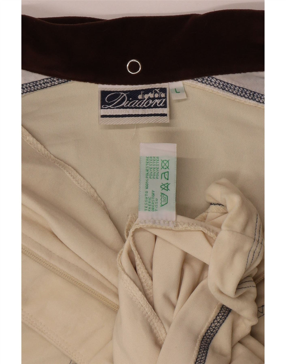 Женский спортивный костюм Diadora с капюшоном, верхняя куртка, большой бежевый, полиэстер с геометрическим рисунком