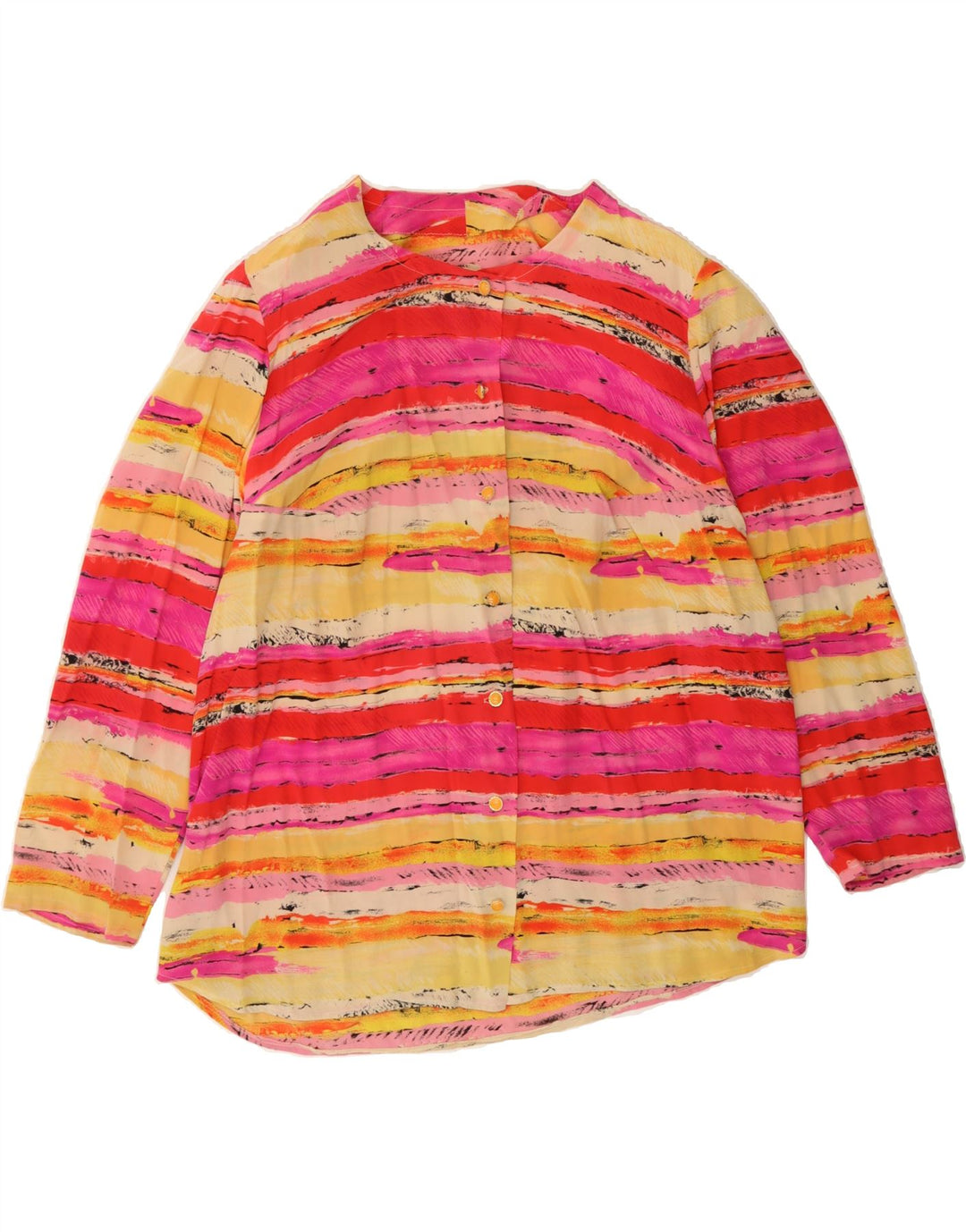 VINTAGE Womens Shirt Blouse UK 18 XL Multicoloured Striped Vintage Vintage and Second-Hand Vintage from Messina Hembry 