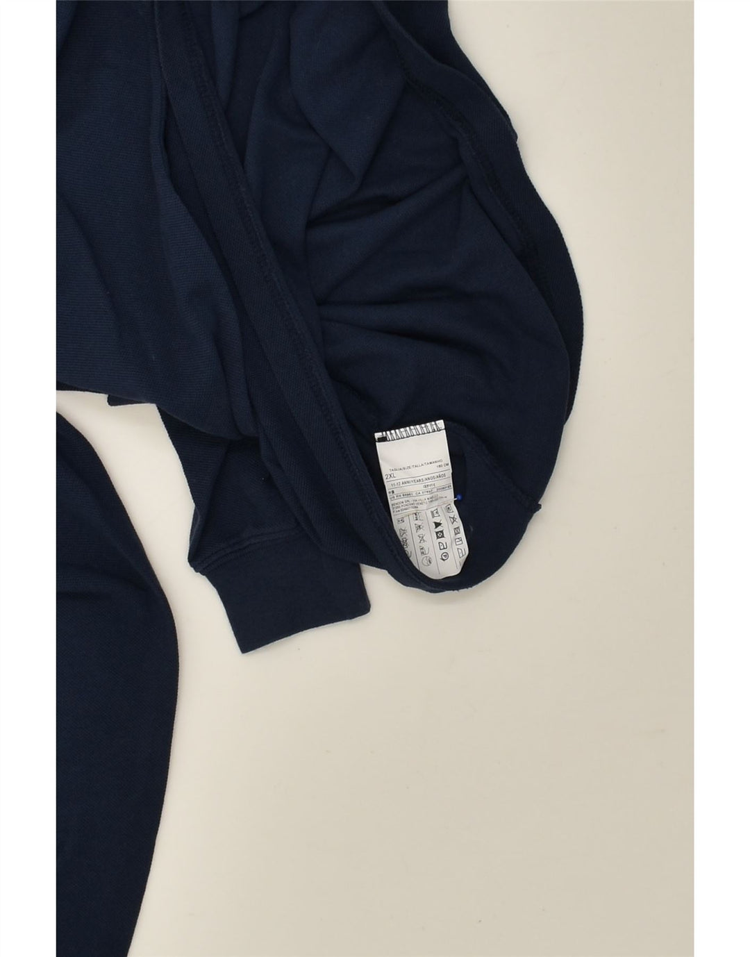 BENETTON Boys Long Sleeve Polo Shirt 11-12 Years 2XL Navy Blue Cotton | Vintage Benetton | Thrift | Second-Hand Benetton | Used Clothing | Messina Hembry 