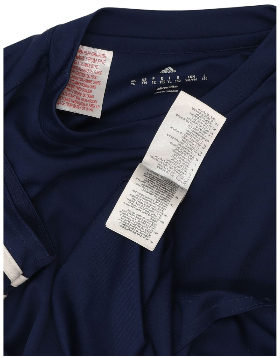 Футболка Adidas Climalite для мальчиков, топ 11–12 лет, большой темно-синий полиэстер