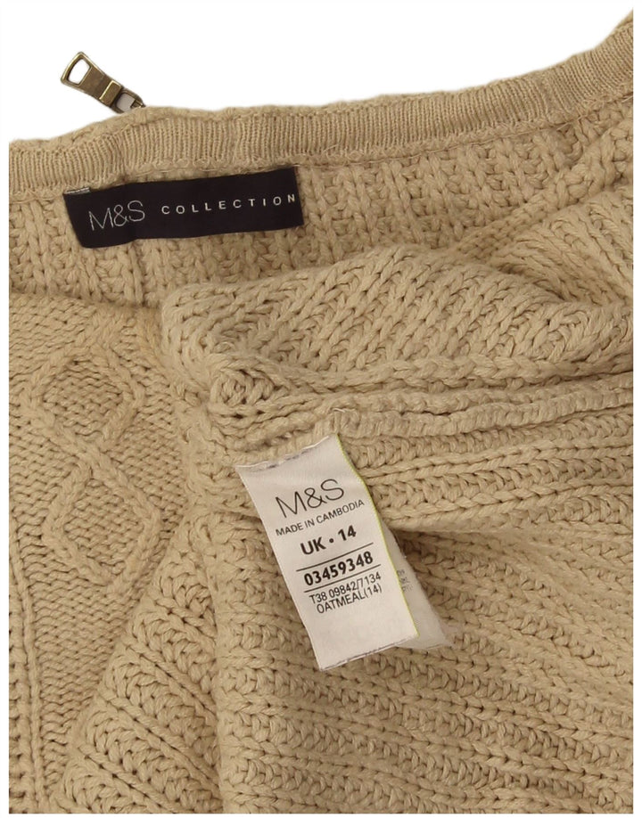 Женский свободный джемпер с вырезом «лодочка» Marks & Spencer, Великобритания, 14, большой, бежевый