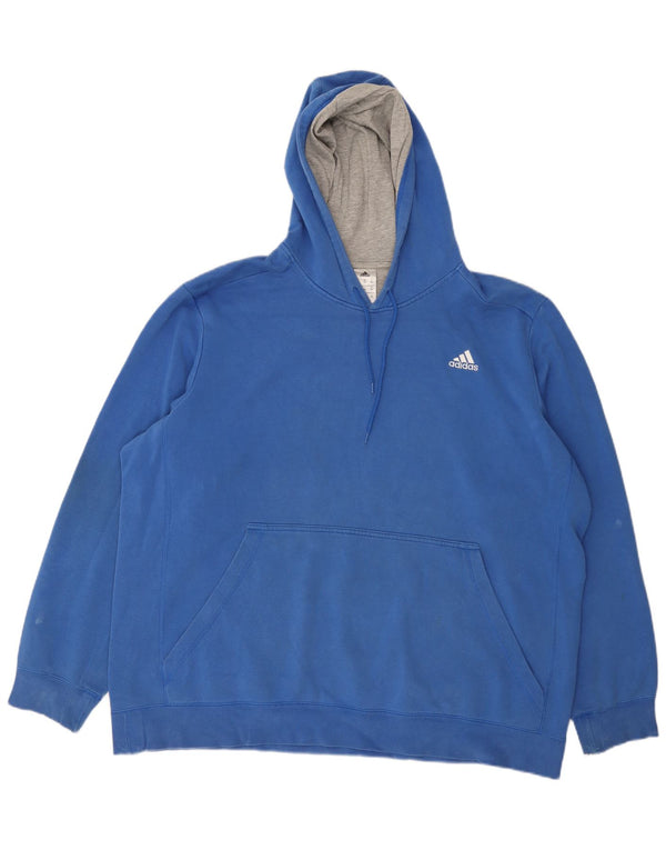 Мужской джемпер с капюшоном Adidas 2XL синий хлопок