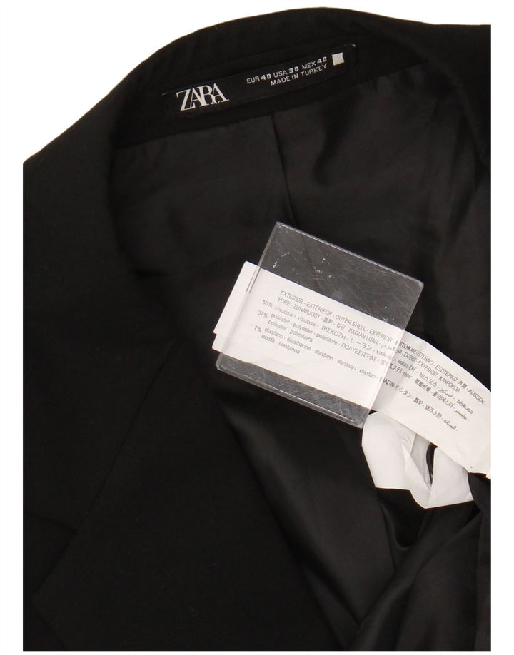 Мужской пиджак Zara на 2 пуговицах EU 48, средний черный из вискозы