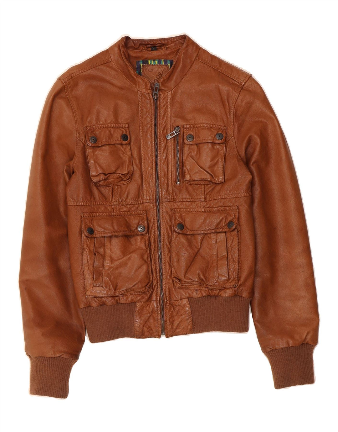 MAZE Mens Leather Jacket UK 36 Small Brown Leather Vintage Maze and Second-Hand Maze from Messina Hembry 