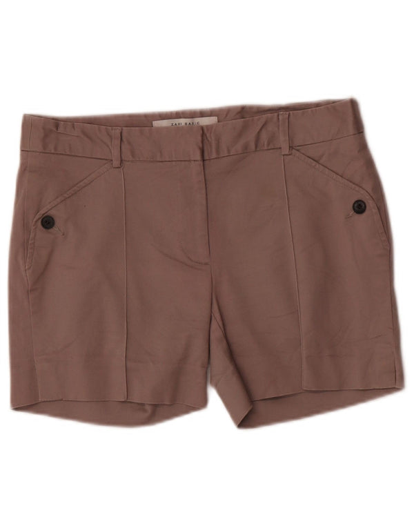 Женские повседневные шорты Zara Medium W28, коричневые, хлопковые